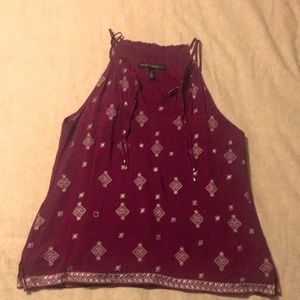 White House Black Market M top boho